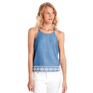 Vineyard Vines Shoreline Embroidered Chambray Top